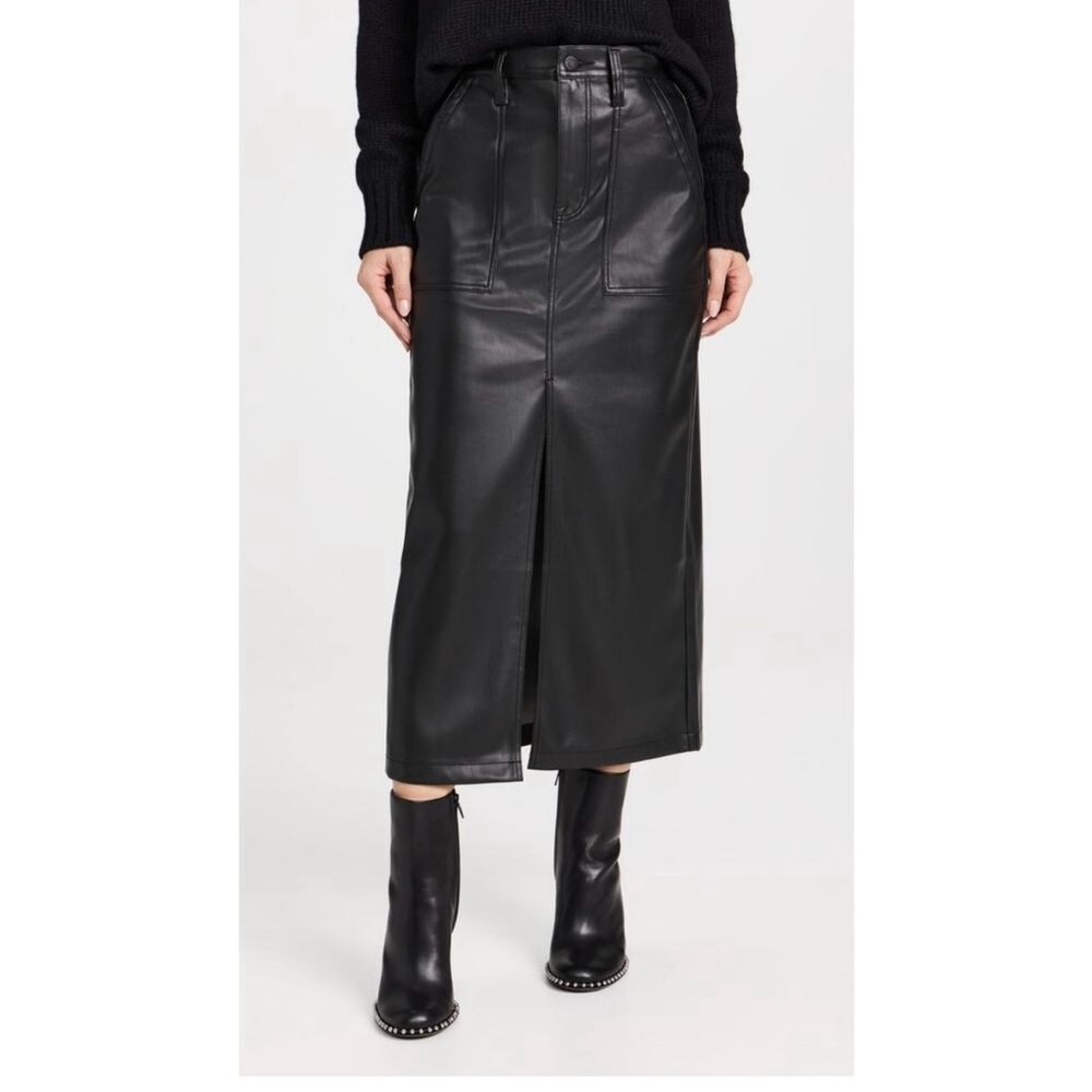 Pistola 'Alice' Black Faux Leather Utility Skirt Size 27 - NWT